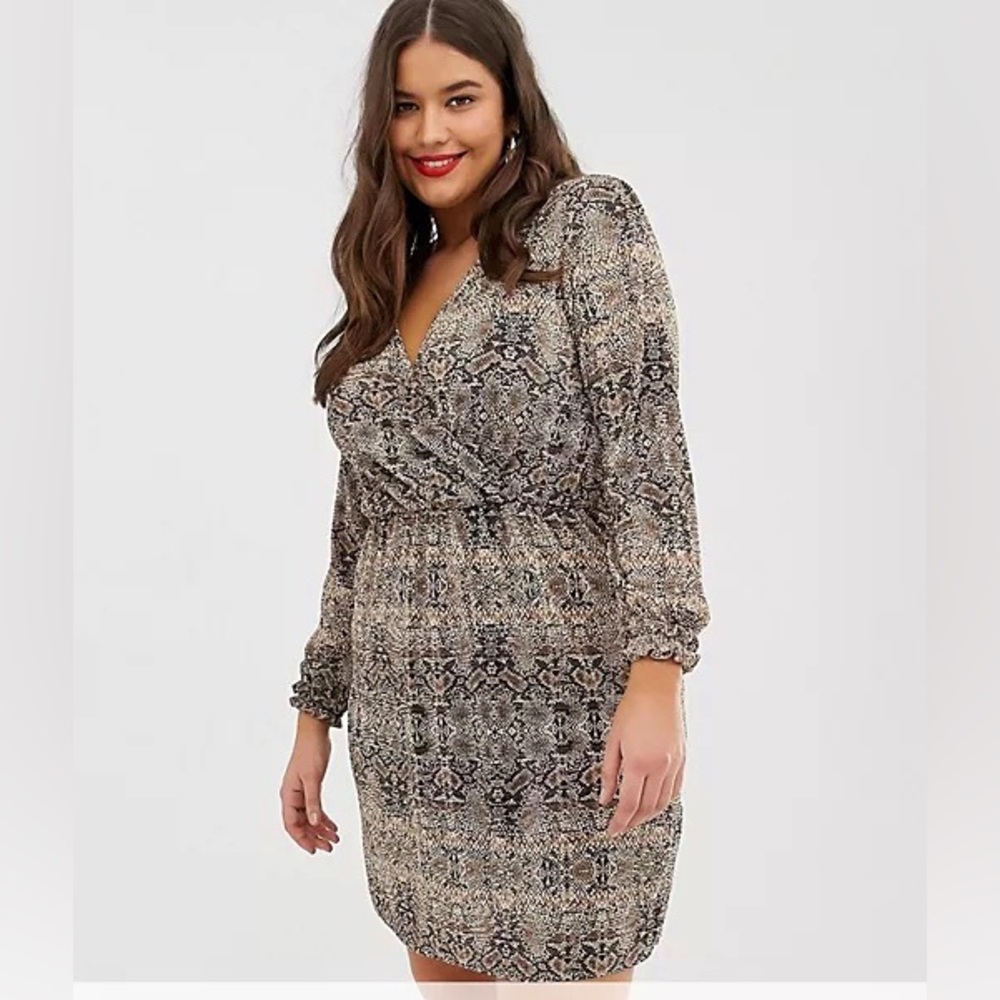 River Island wrap dress in snake print